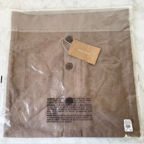 West Elm Embroidered Throw Pillow Cover Pueblo Taupe Pink Turquoise 15 x 16 NEW - Picture 4 of 5